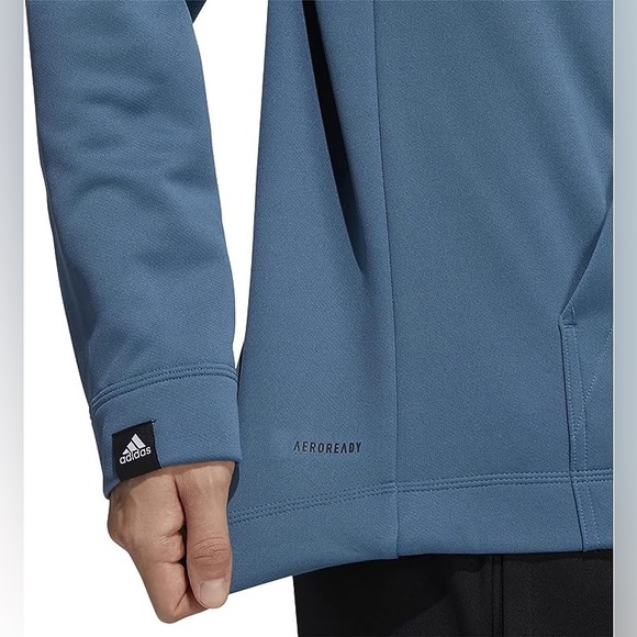 Adidas Moisture absorbing AEROREADY Poolover Hoodie w/Large Graphic Logo sz 2XLT - Picture 4 of 7